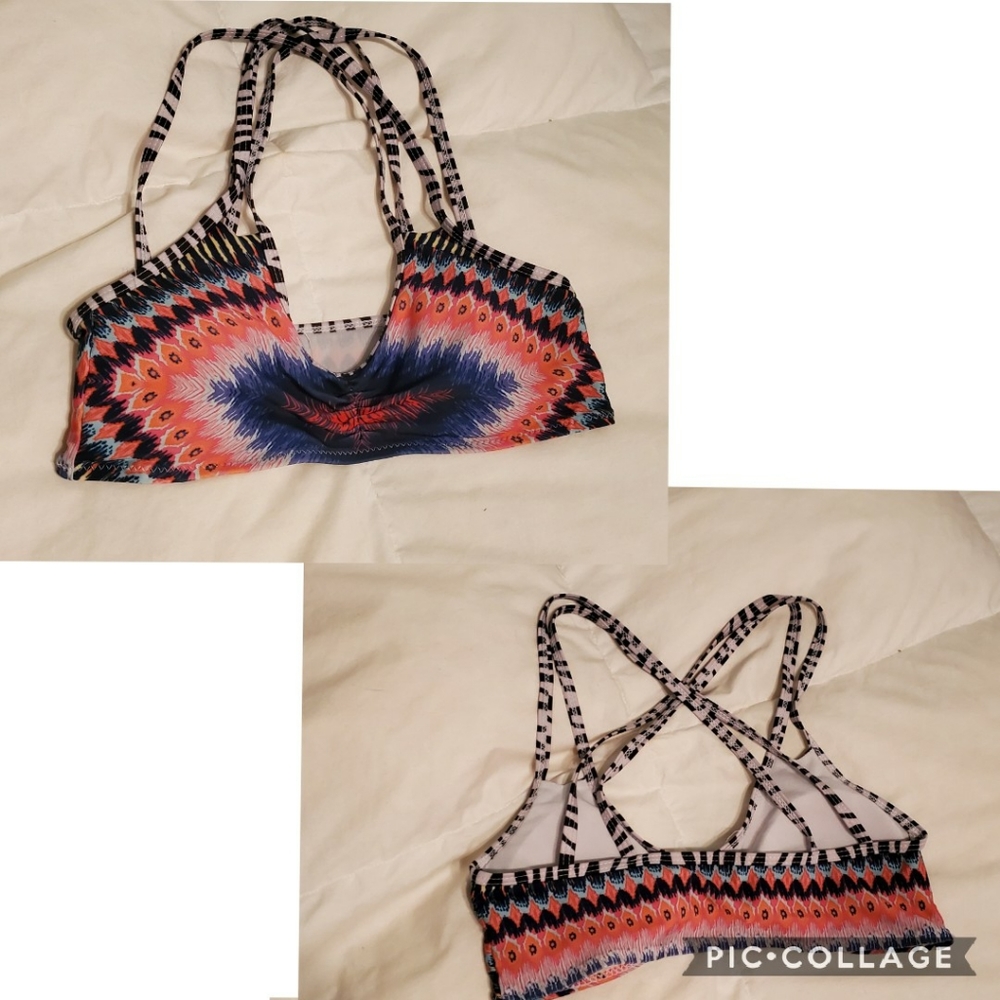 Tribal Print Strappy Bikini Top
